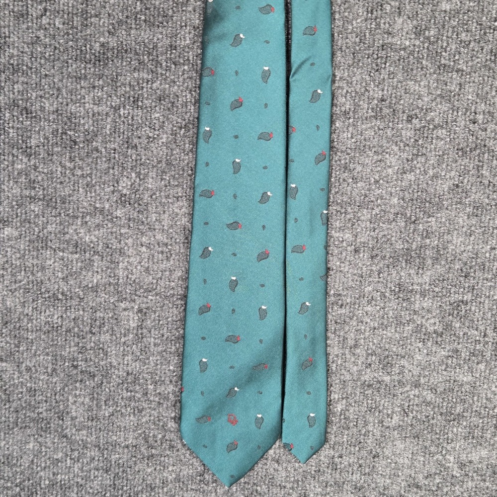 Christian Dior Monsieur Green Silk Novelty Neck Tie Designer Made in USA Mens